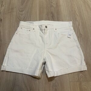 NWT GAP Denim‎ Shorts 5" Inseam Mid Rise Women's 31 12 Tall Stretch White
